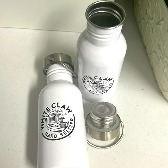 Stainless steel re-usable bottle w scre cap and loop handle. SET/ 2. NWOT - Picture 1 of 1